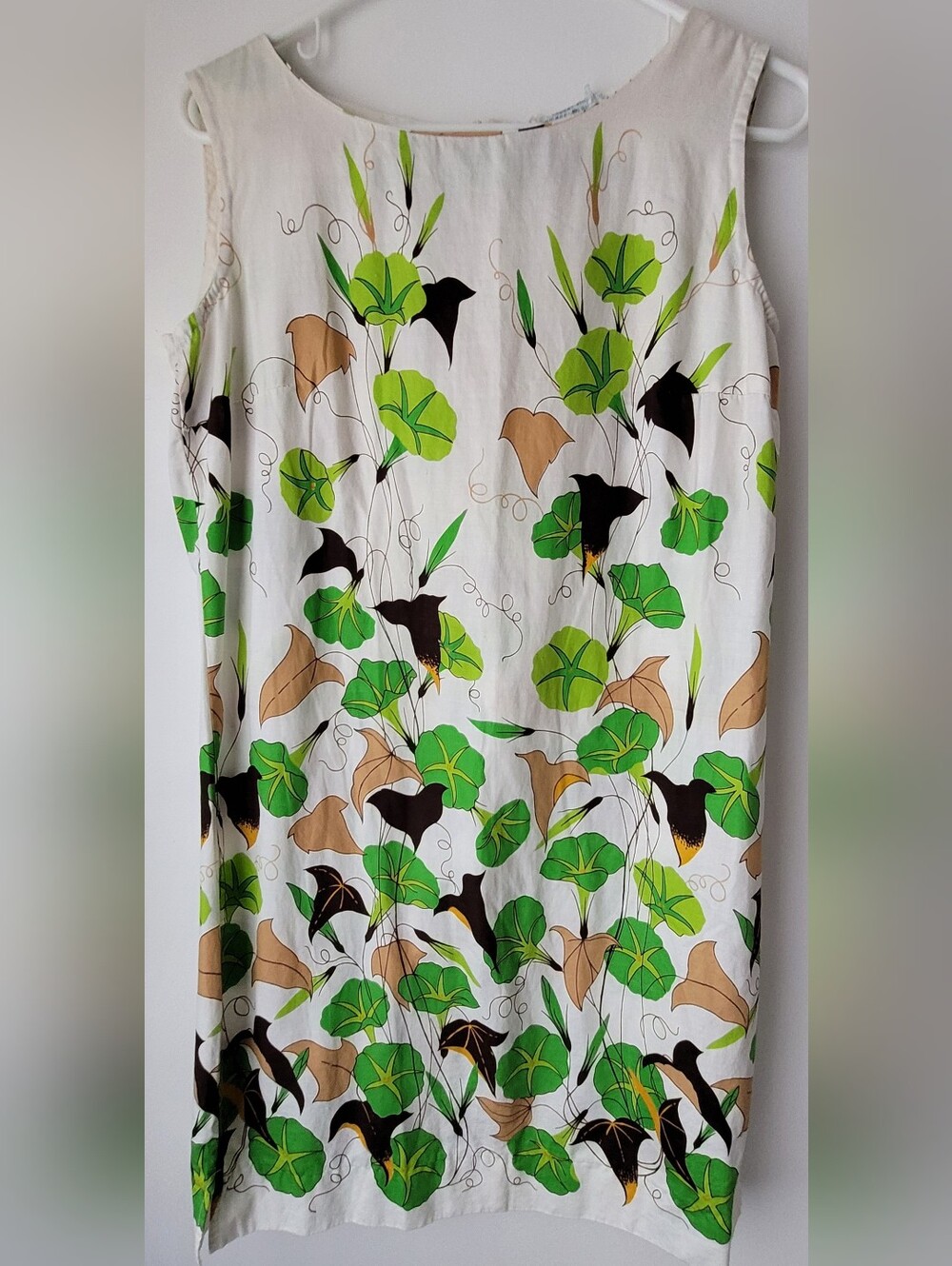 Vintage 1960s Minicare Women Sleeveless Floral Print Dress Size M
